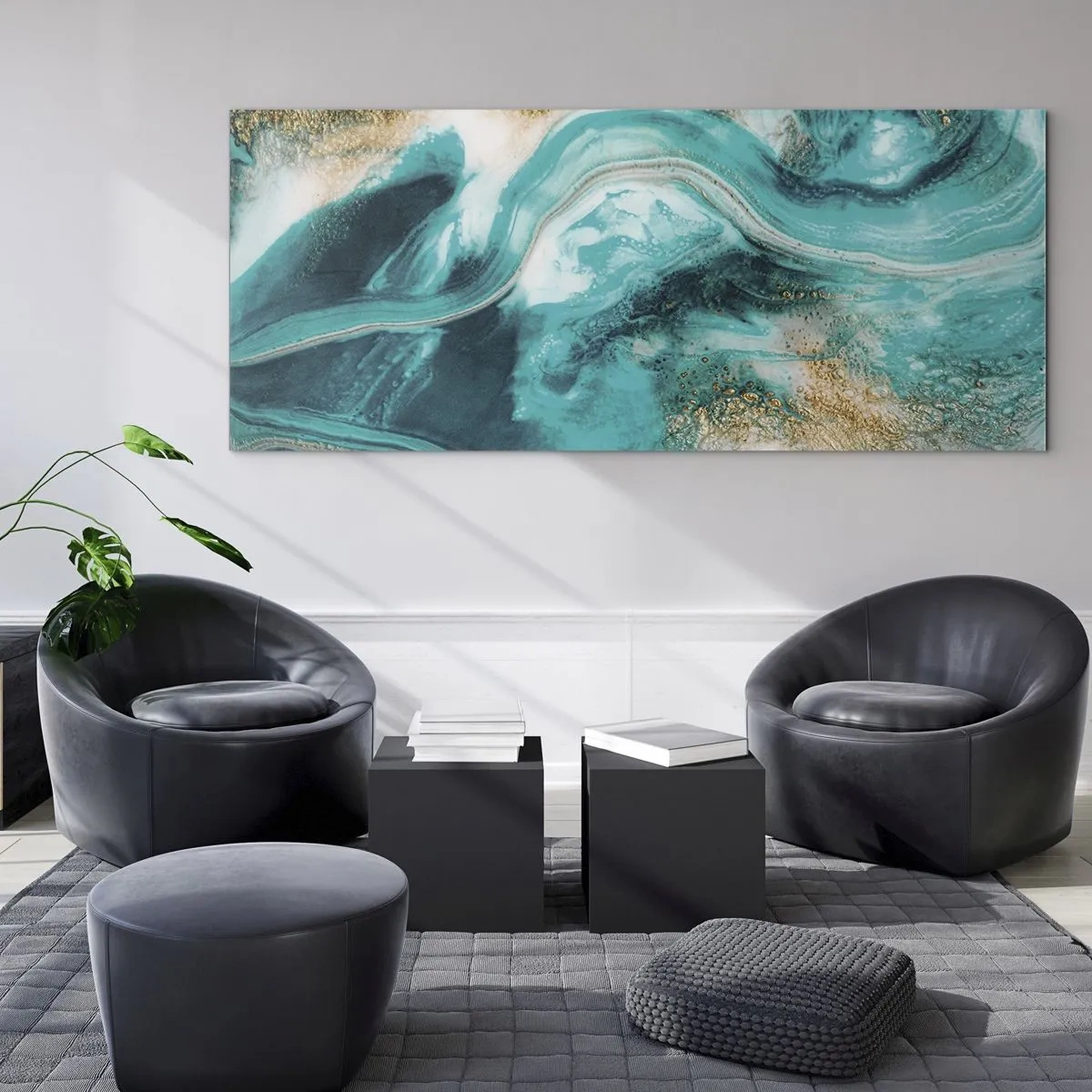 Glass picture - River of Gold - 90x30 cm