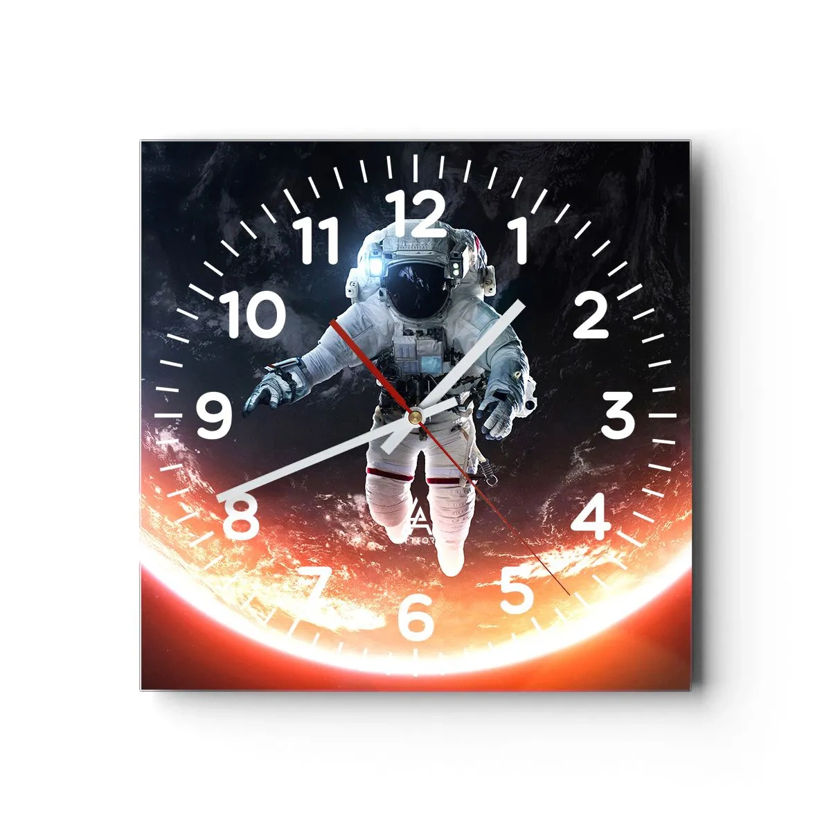 Wall clock - Clock on glass - Can I Stay a Bit More? - 40x40 cm