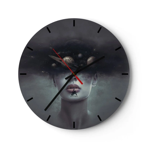 Wall clock - Clock on glass - And Planets are Revolving… - 40x40 cm