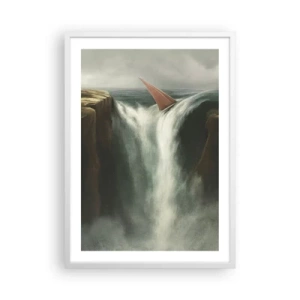 Poster in white frmae - Life Warning - 50x70 cm