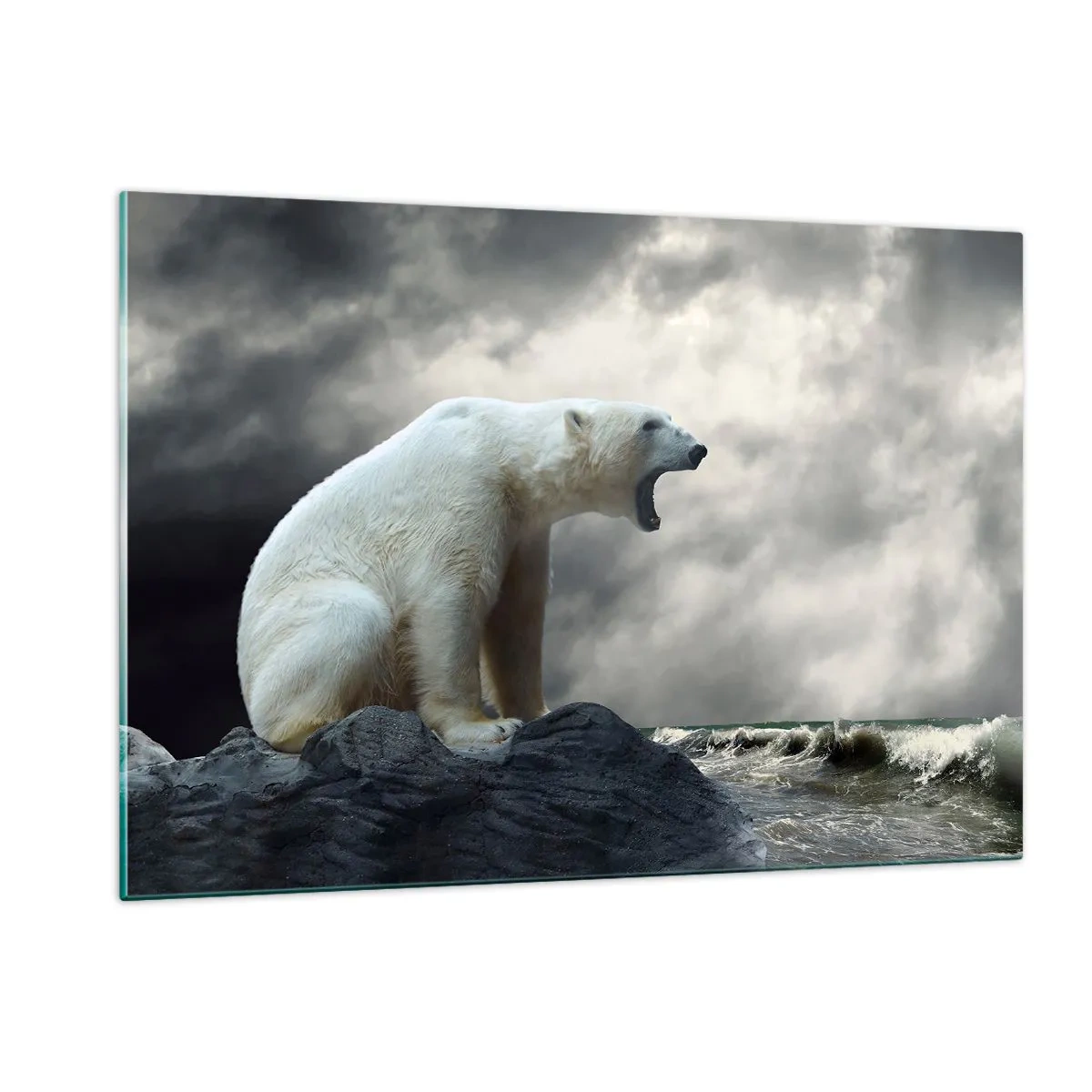 Glass picture - Lonely King of the Arctic - 120x80 cm