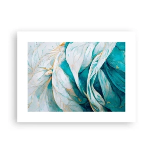 Poster - Blue Abstract with a Golden Motif - 40x30 cm