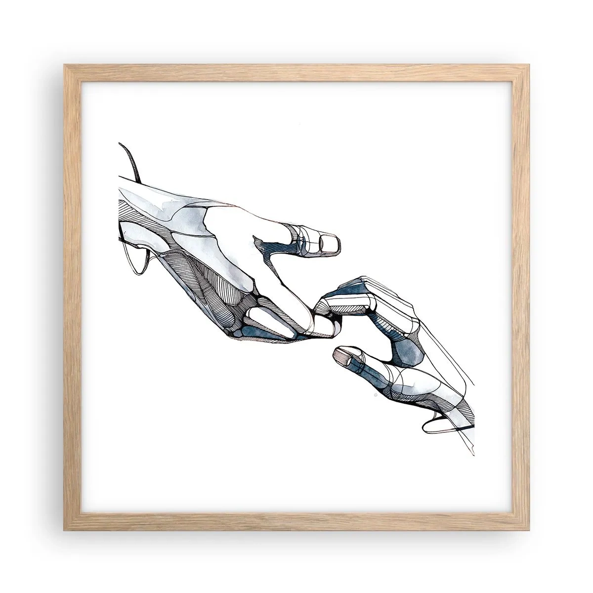 Poster in light oak frame - Good Gesture - 40x40 cm