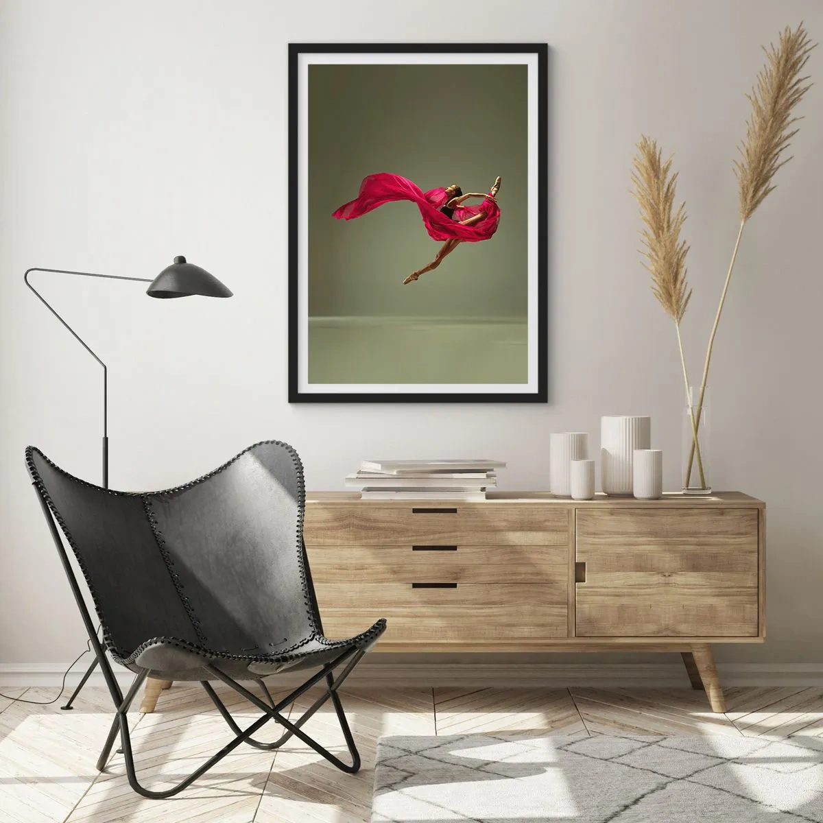 Poster in black frame - Dancing Flame - 40x50 cm