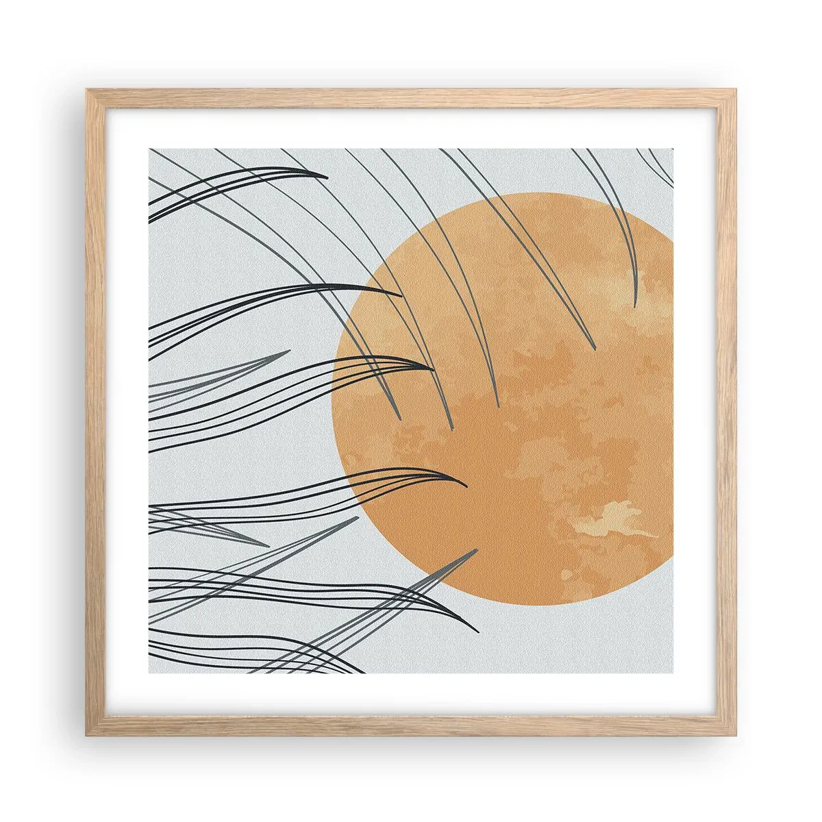 Poster in light oak frame - Always Towards the Sun - 50x50 cm