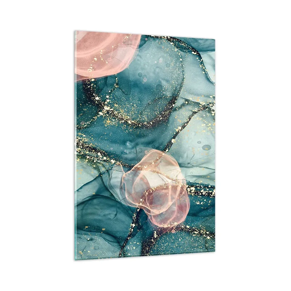 Glass picture - Silm Blue, Tulle Pink - 80x120 cm