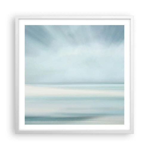 Poster in white frmae - Calm up to the Horizon - 60x60 cm