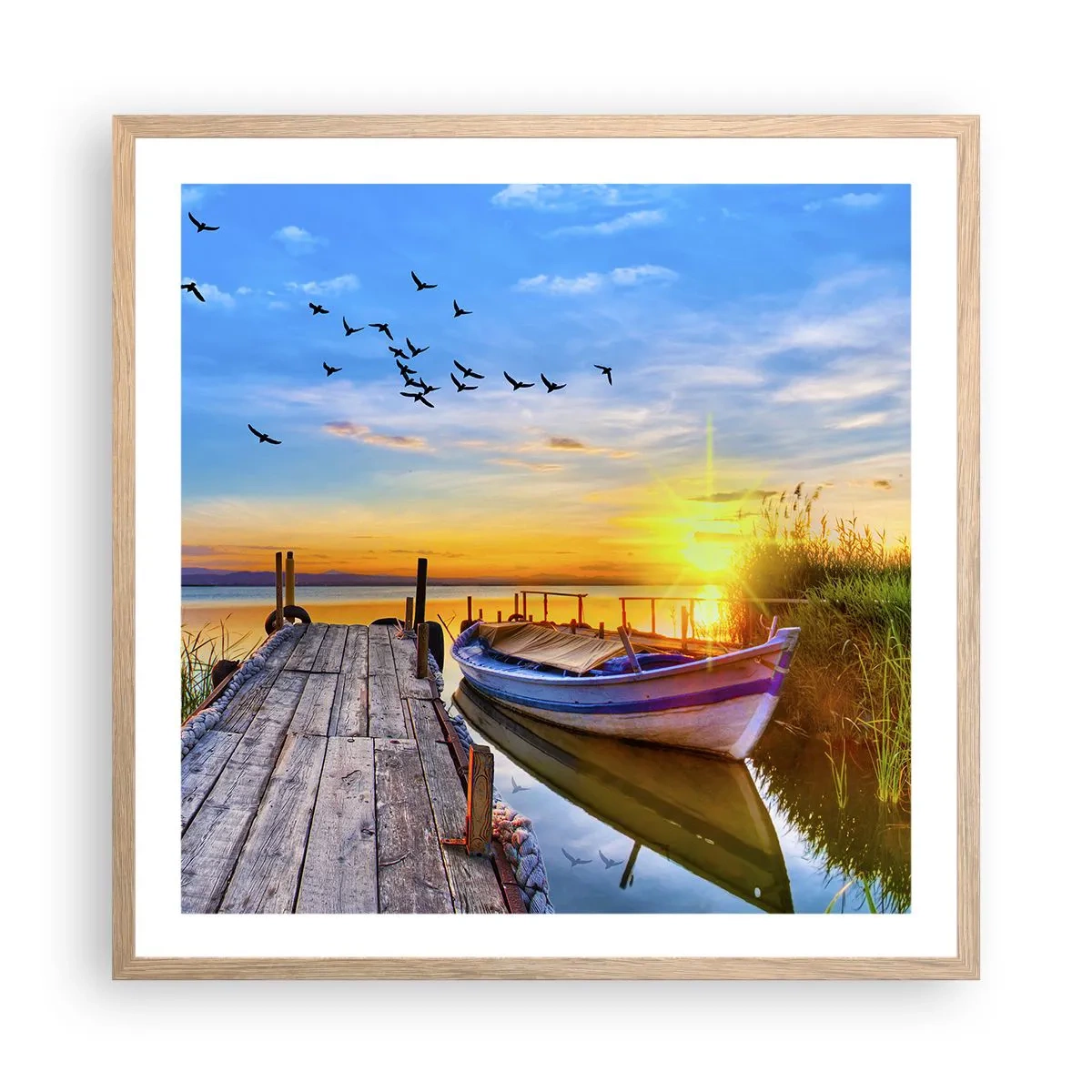 Poster in light oak frame - Goodbye, See You tomorrow - 60x60 cm