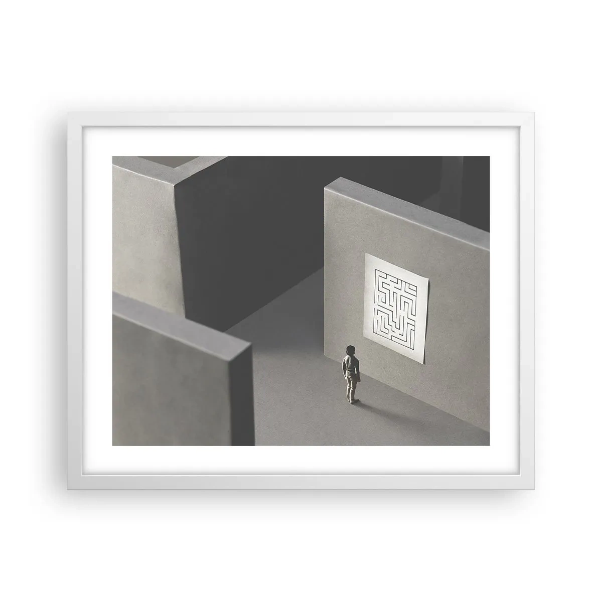 Poster in white frmae - But Where Am I? - 50x40 cm