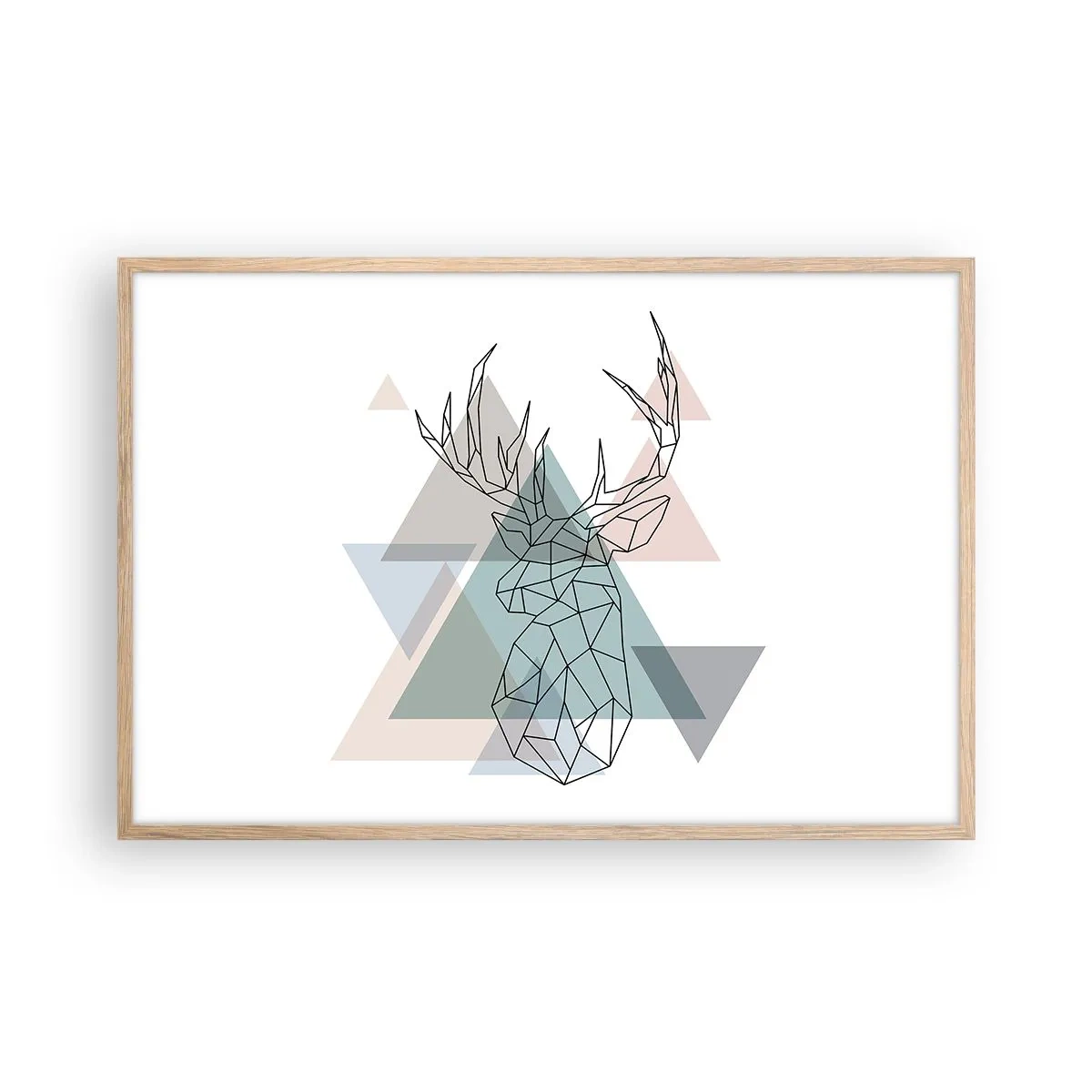 Poster in light oak frame - In a Geometrical Forest - 91x61 cm