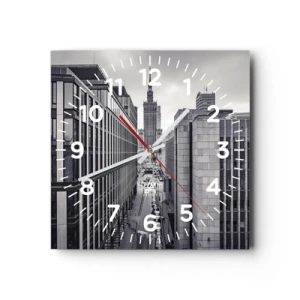 Wall clock - Clock on glass - Warsaw Valley - 40x40 cm