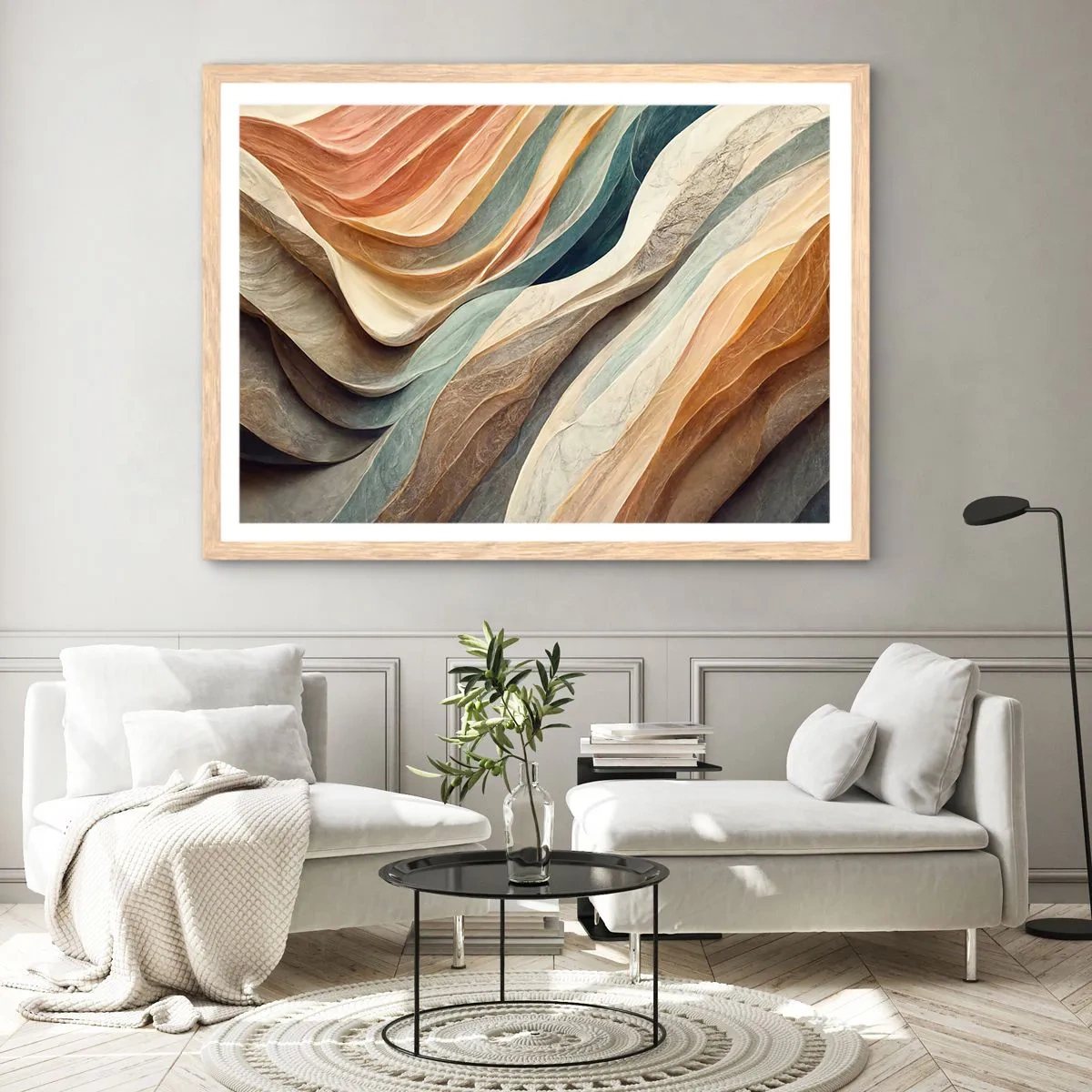 Poster in light oak frame - Moment Before Change - 100x70 cm