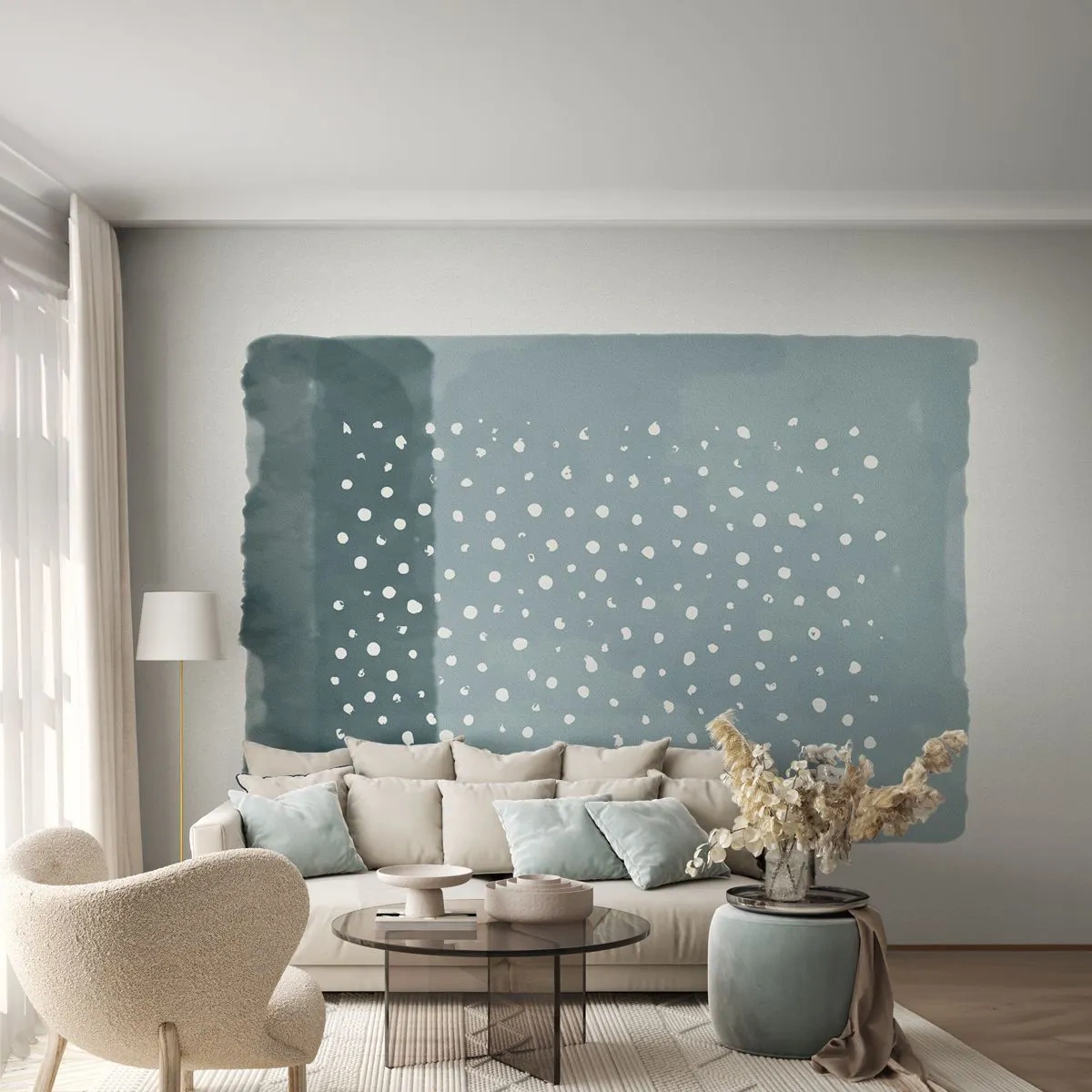 Photo Wallpaper Standard Eco - Grown on the Blue - Abstraction, Piece, Minimalism - 400x280 cm