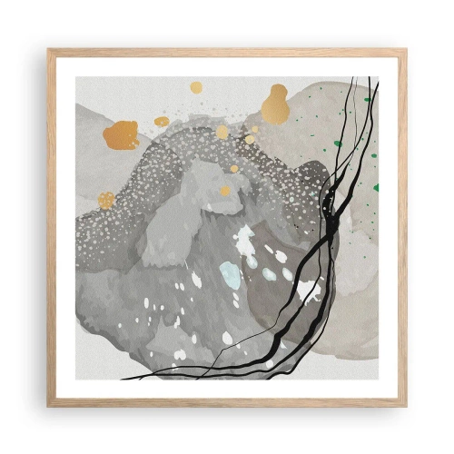 Poster in light oak frame - Organic Composition - 60x60 cm