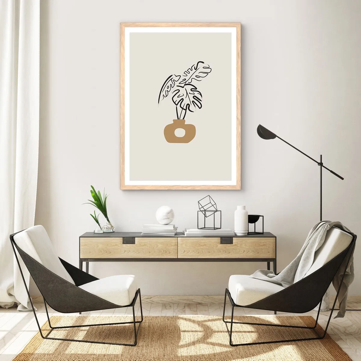 Poster in light oak frame - Monstera - House Decoration - 70x100 cm