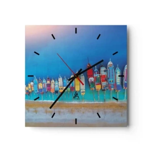 Wall clock - Clock on glass - From Bird's Eye View - 40x40 cm