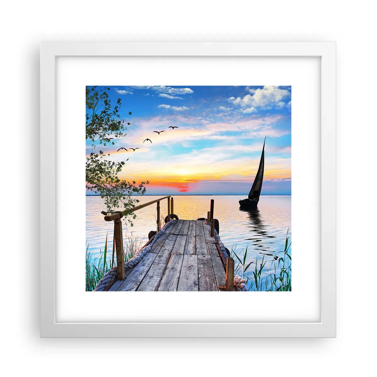 Poster in white frmae - Good Evening - 30x30 cm