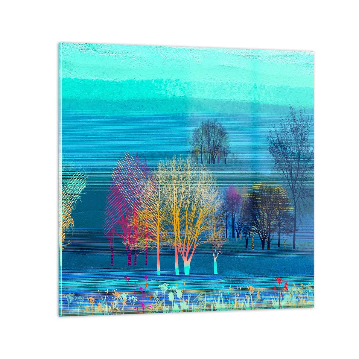 Glass picture - Combed Landcsape - 70x70 cm