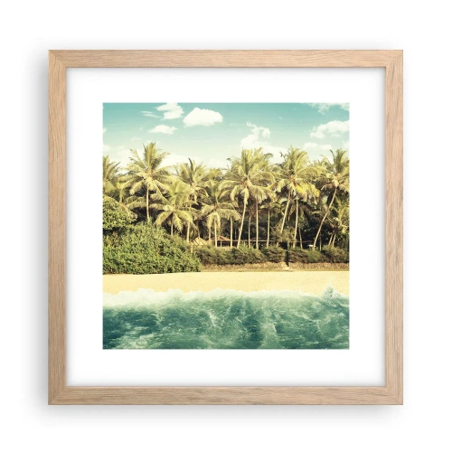 Poster in light oak frame - How about Here? - 30x30 cm