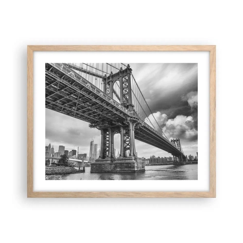 Poster in light oak frame - To the Heart of a City - 50x40 cm