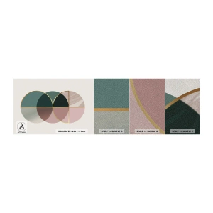 Photo Wallpaper Sample Premium Sand - Circle after Circle - Abstraction, Piece, Modern Pattern - 100x30 cm