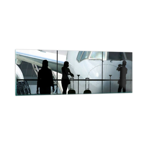 Glass picture - Via a Vis at the Aiport - 90x30 cm