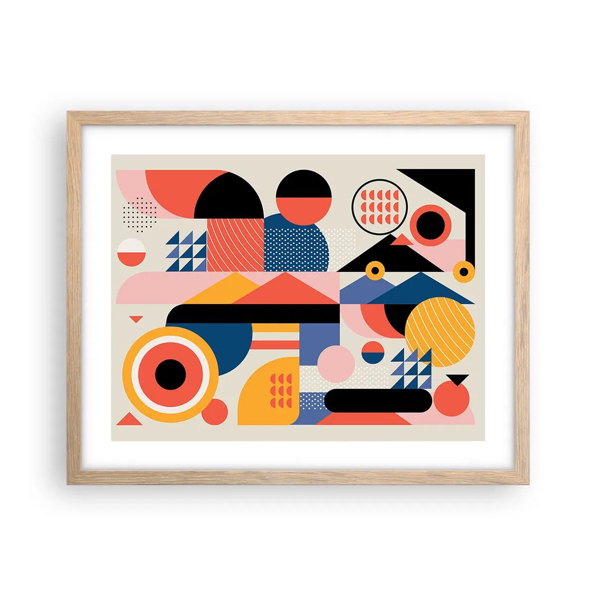 Poster in light oak frame - Composition: Have Fun - 50x40 cm