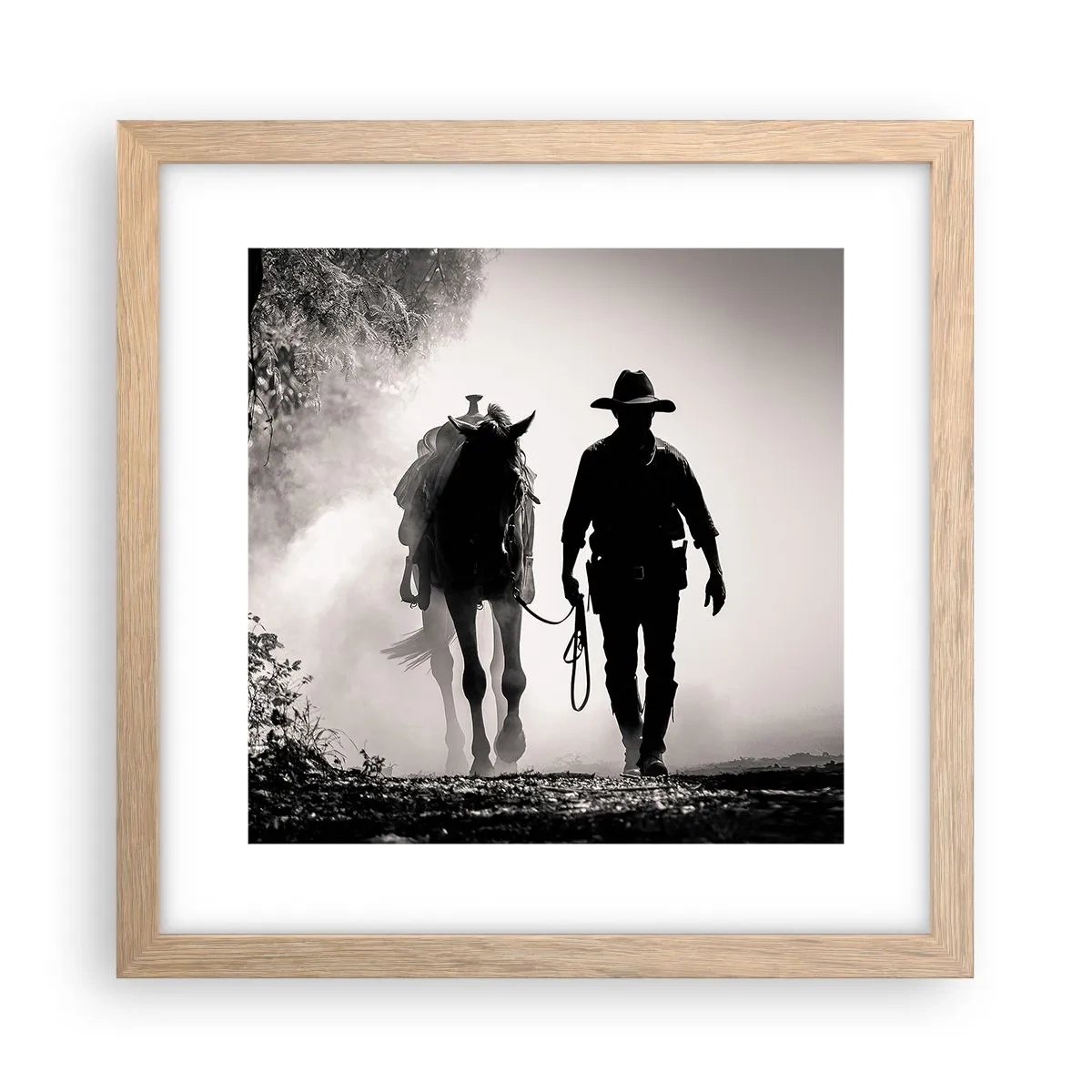 Poster in light oak frame - Texan Morning - 30x30 cm