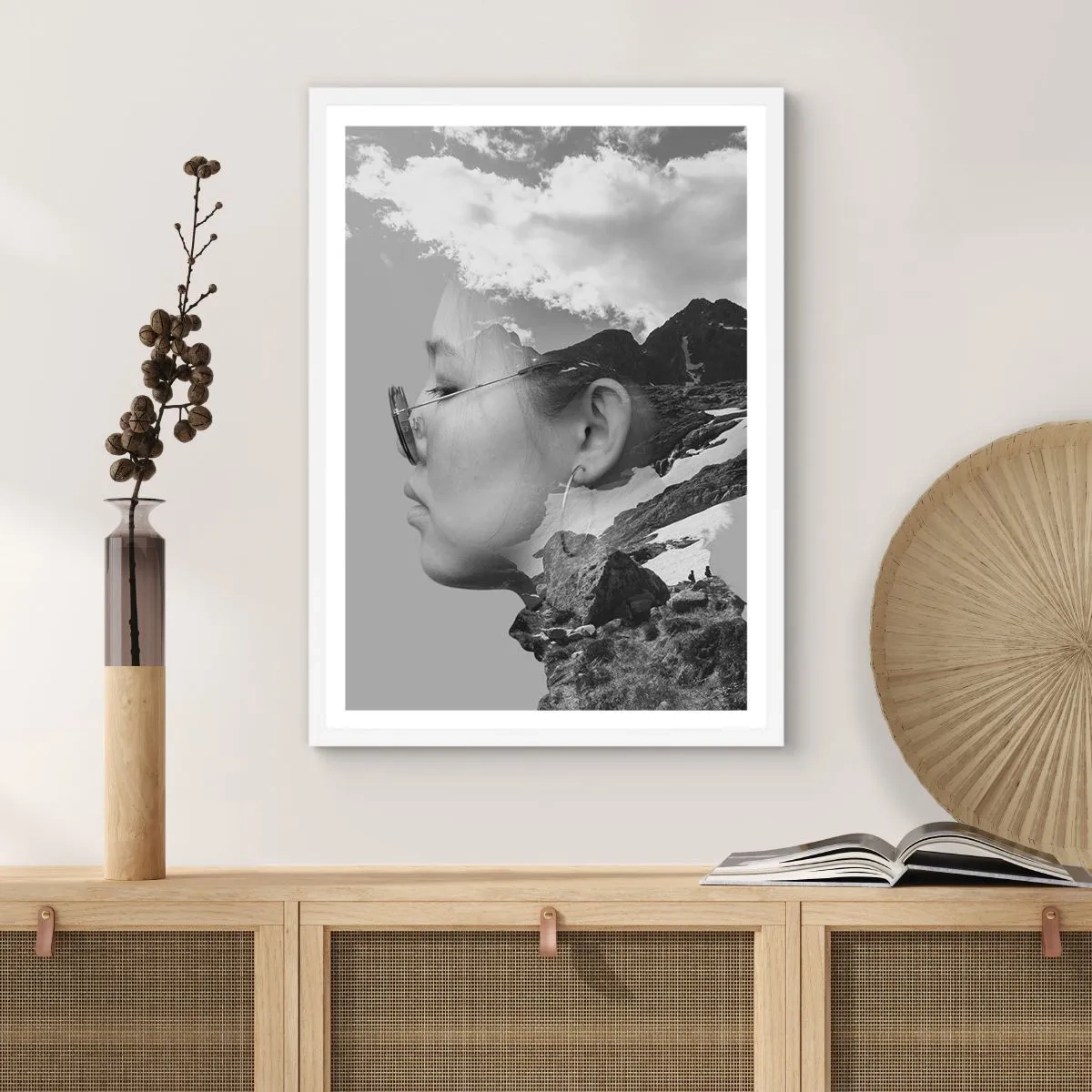 Poster in white frmae - Cloudy Portrait - 70x100 cm
