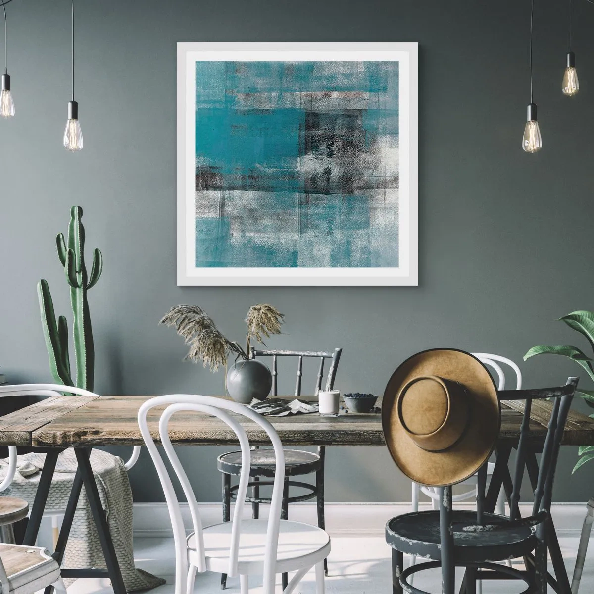 Poster in white frmae - Water and Air - 40x40 cm