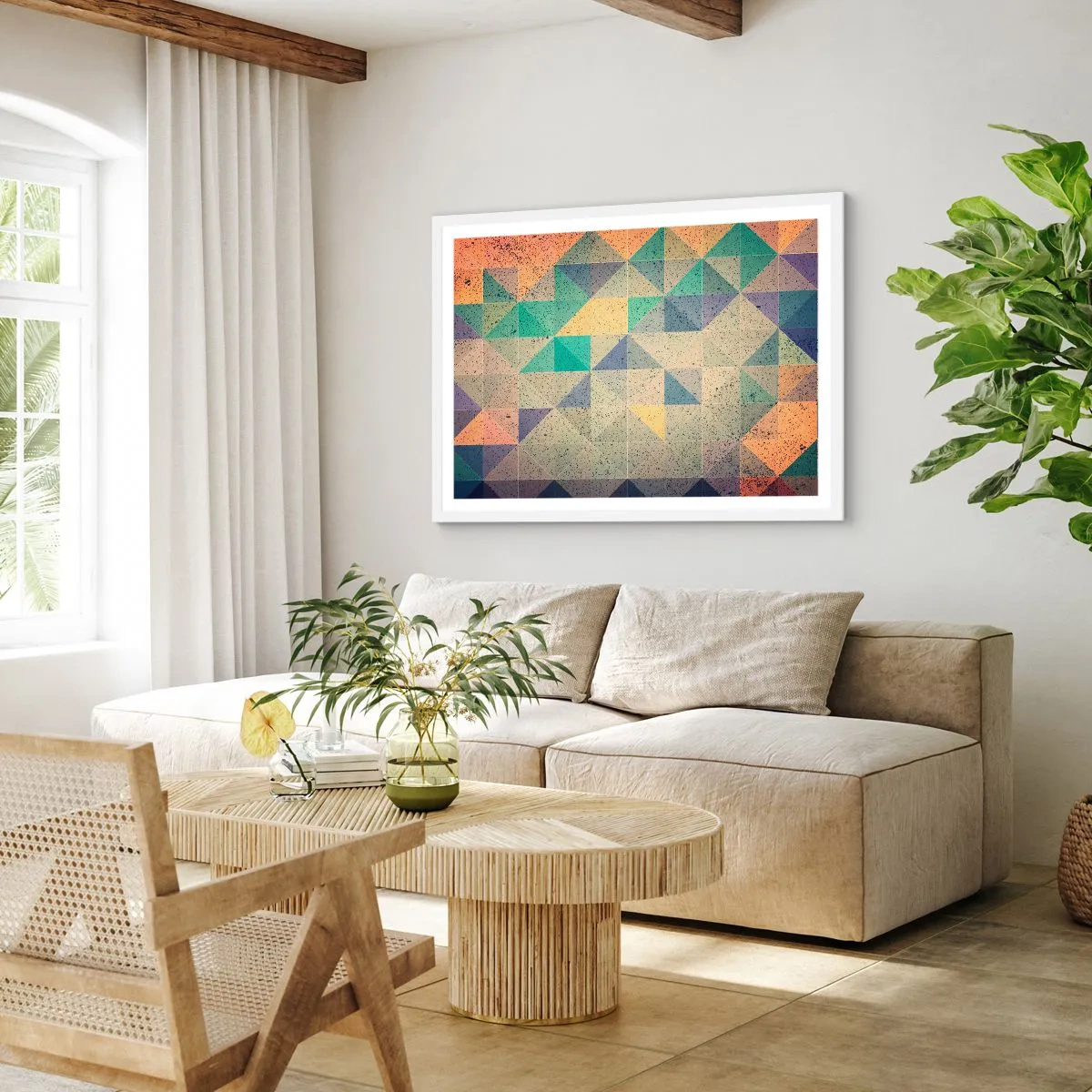 Poster in white frmae - The Republic of Triangles - 50x40 cm