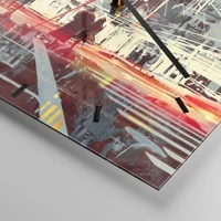 Clock face with lines