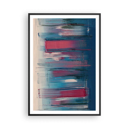 Poster in black frame - Vertical Composition In Blue And Red - 70x100 cm
