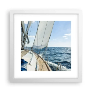 Poster in white frmae - Ahoy, Adventure - 30x30 cm