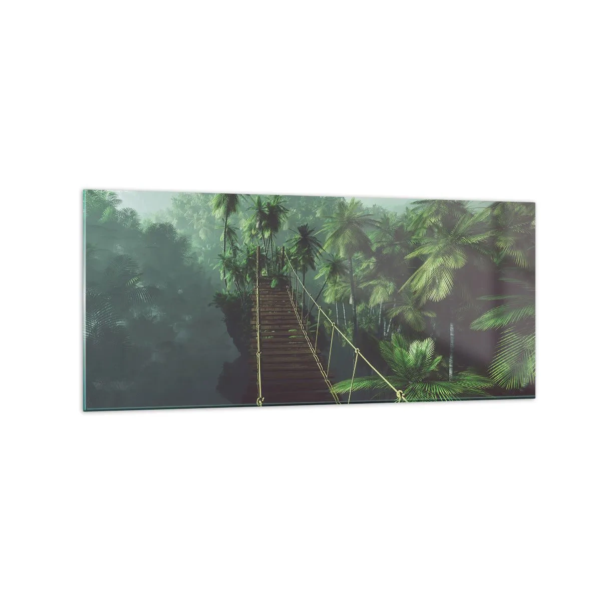 Glass picture - Hanging Bridge in the Green - 120x50 cm