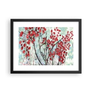 Poster in black frame - Tree in Scarlet - 40x30 cm