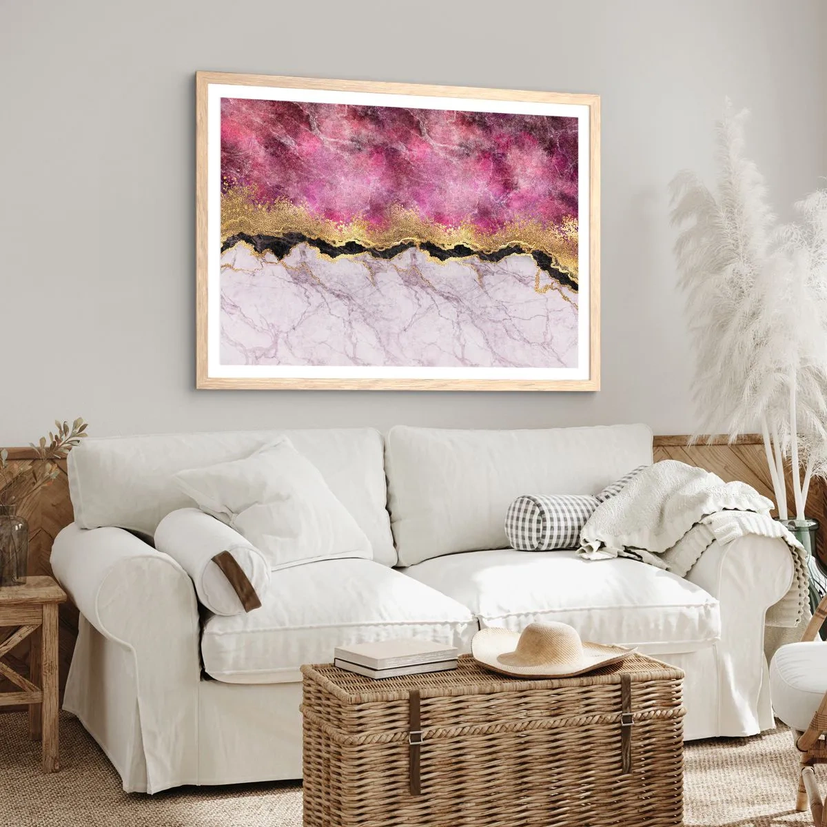 Poster in light oak frame - On the Border - 91x61 cm