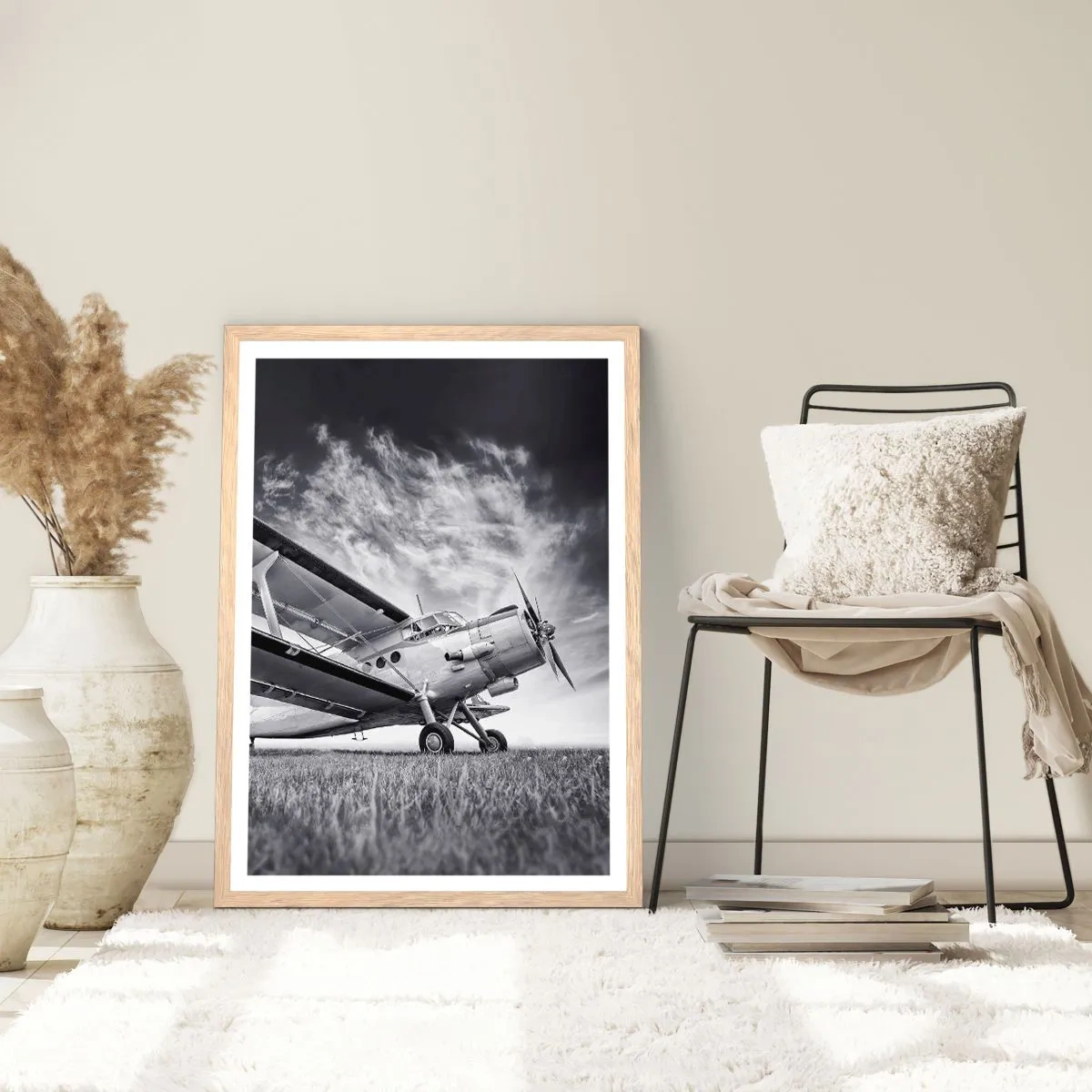 Poster in light oak frame - Winged Pilgrim - 70x100 cm