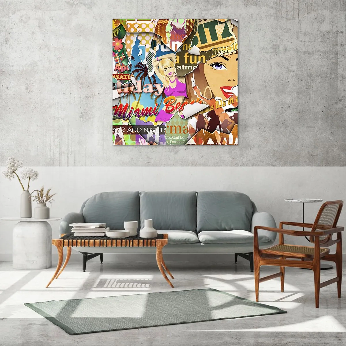 Glass picture - Holiday Flashbacks - 50x50 cm