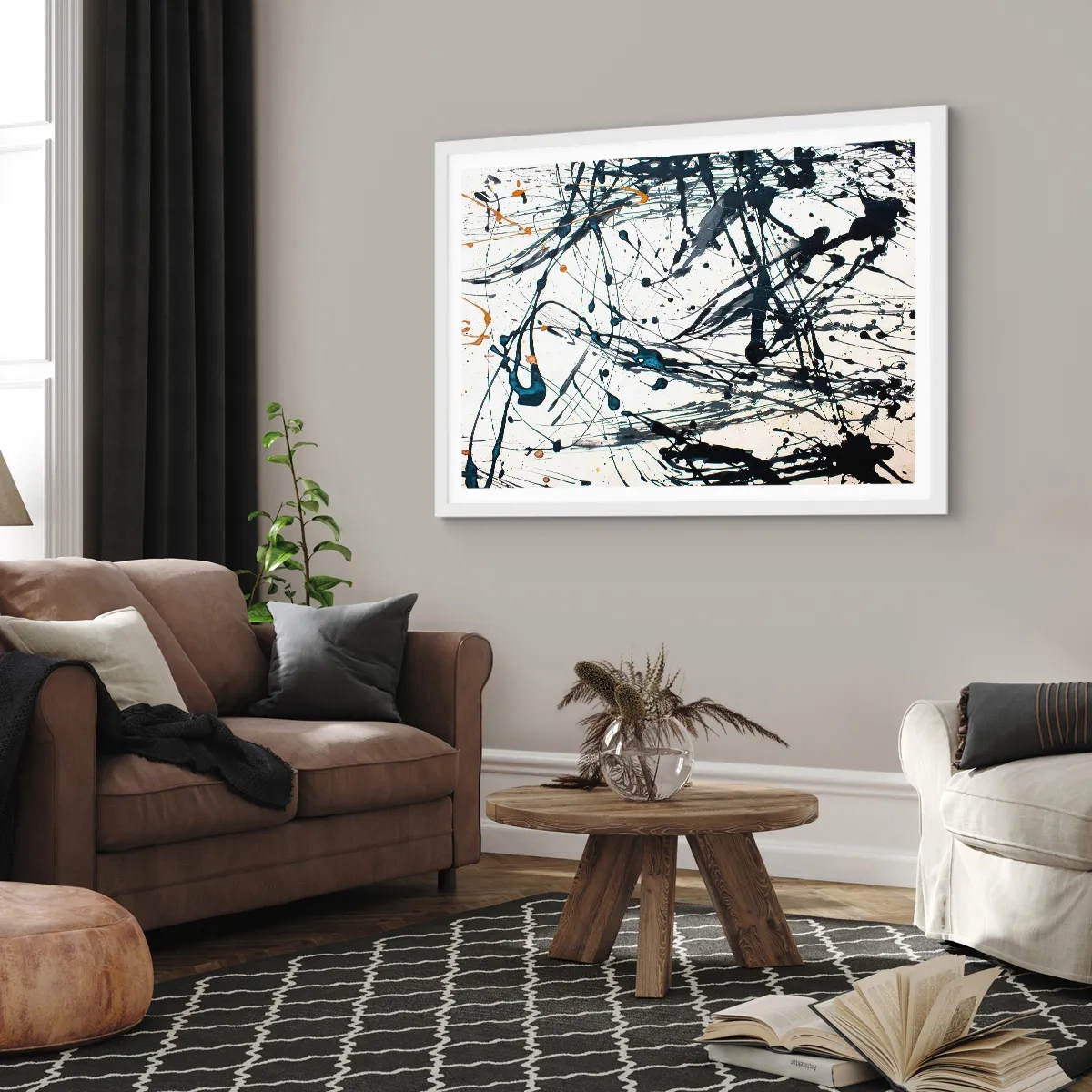 Poster in white frmae - Expressionist Abstract - 50x40 cm