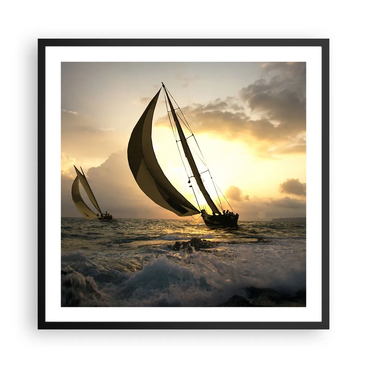 Poster in black frame - With and against the Wind - 60x60 cm