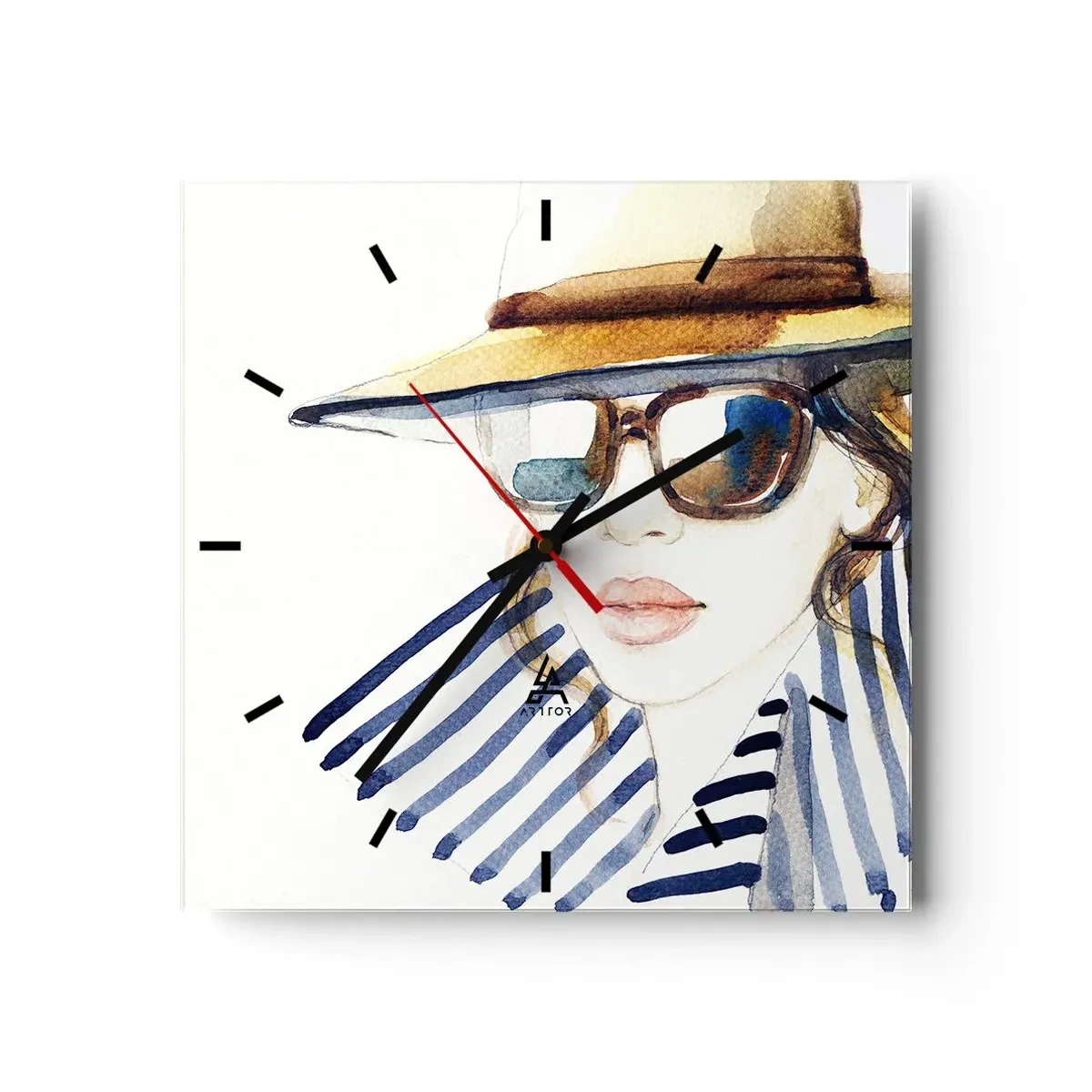 Wall clock - Clock on glass - Welcome to Florida! - 40x40 cm