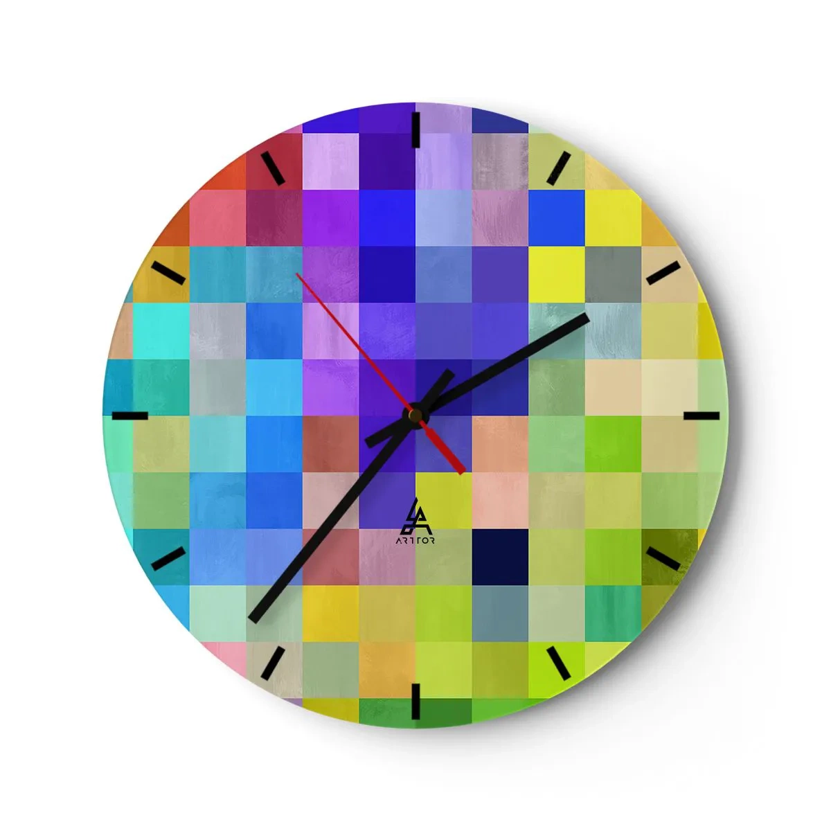 Wall clock - Clock on glass - Each Different, All Equal - 40x40 cm
