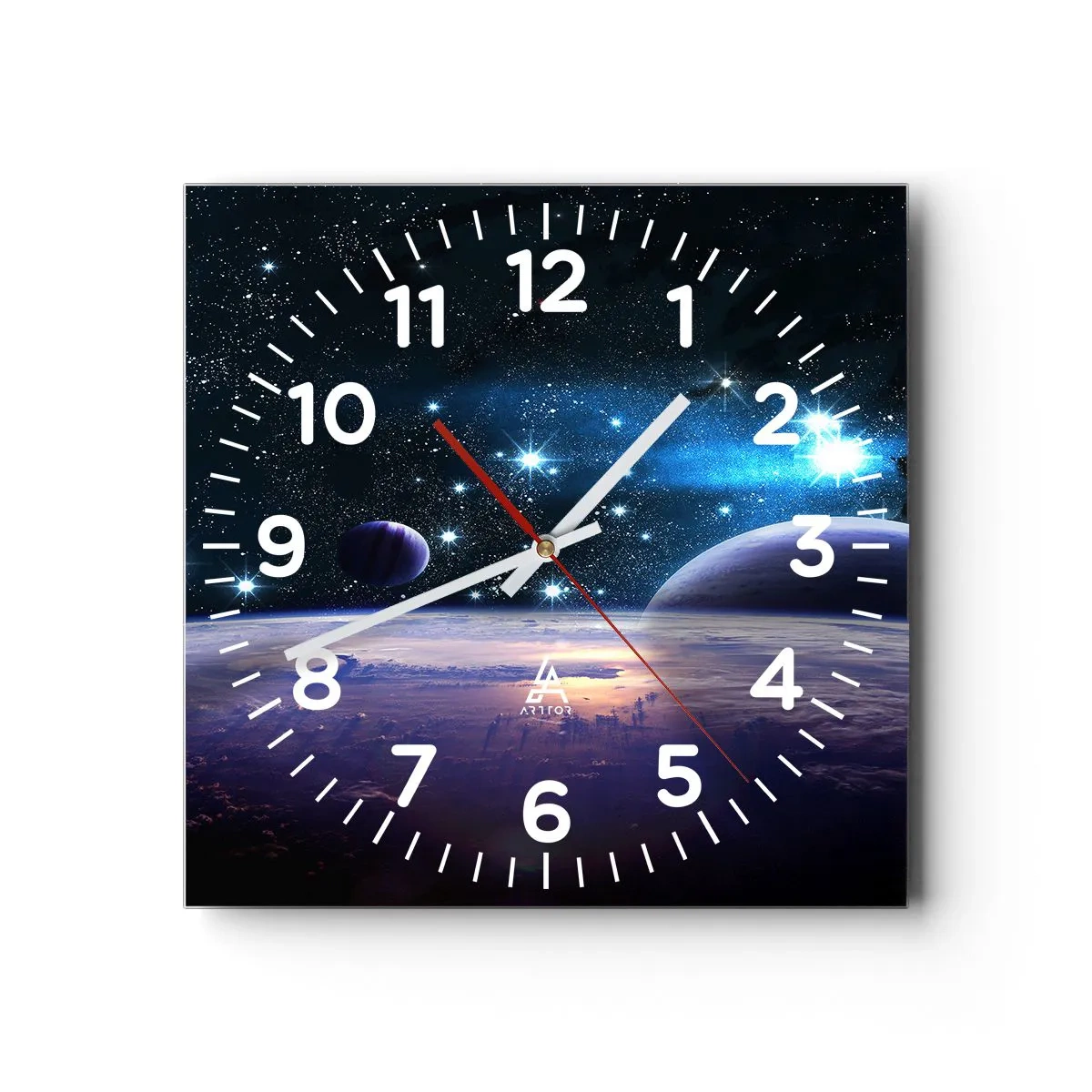 Wall clock - Clock on glass - Still Alone? - 40x40 cm