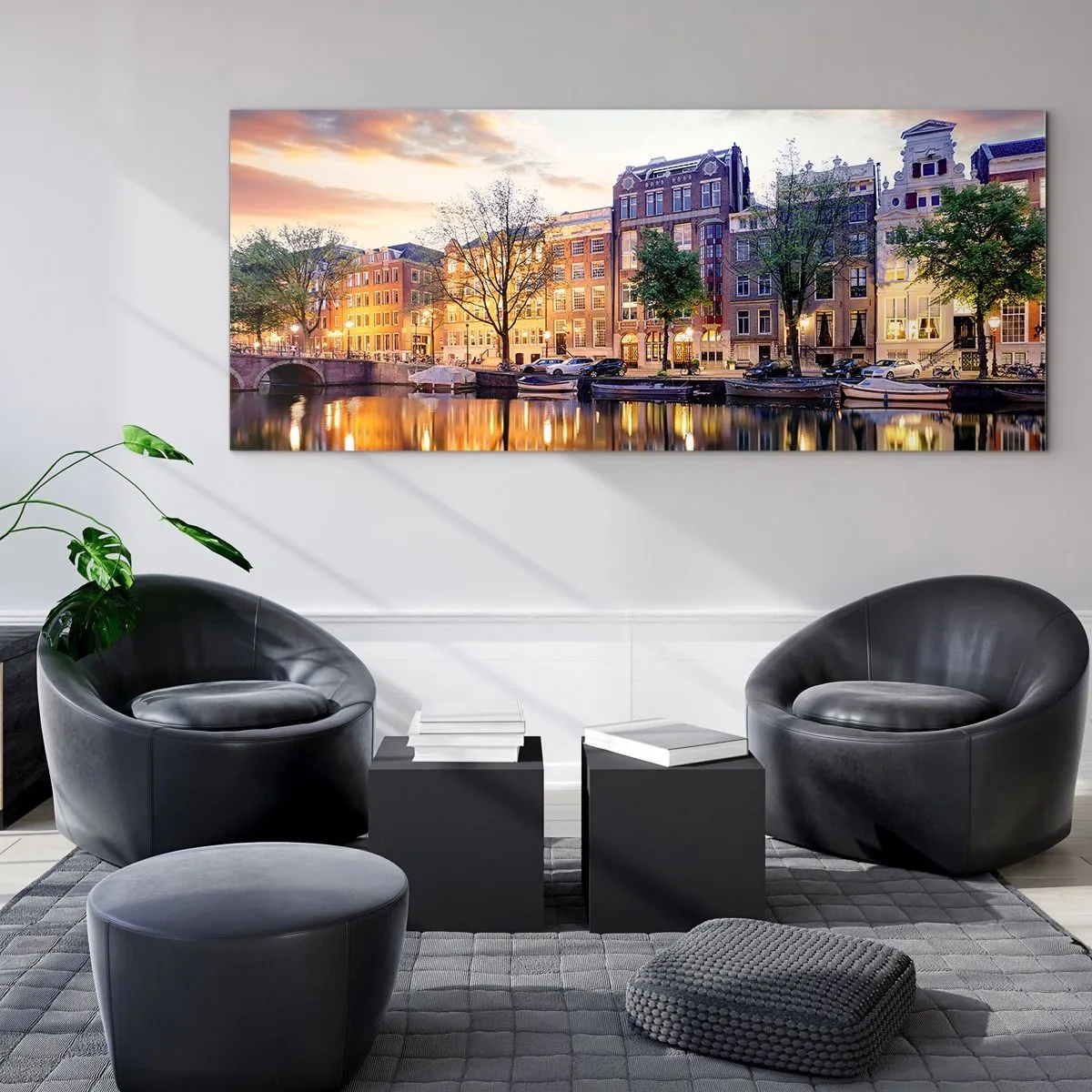 Glass picture - Reserved and Calm Dutch Beaty - 140x50 cm