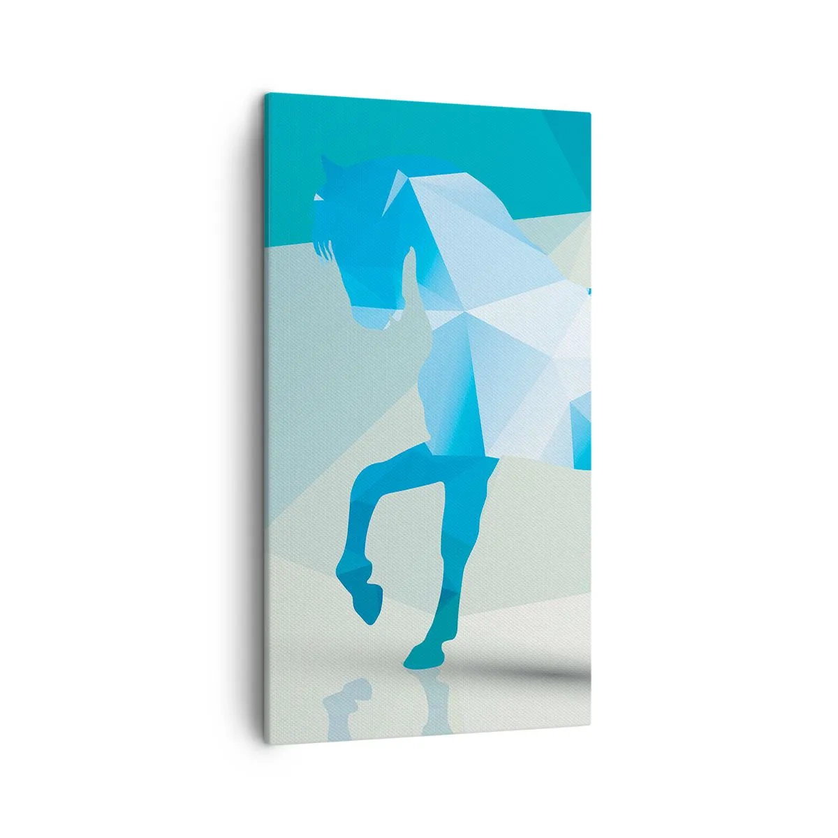 Canvas picture - Geometrical Horse in Turuoise - 45x80 cm