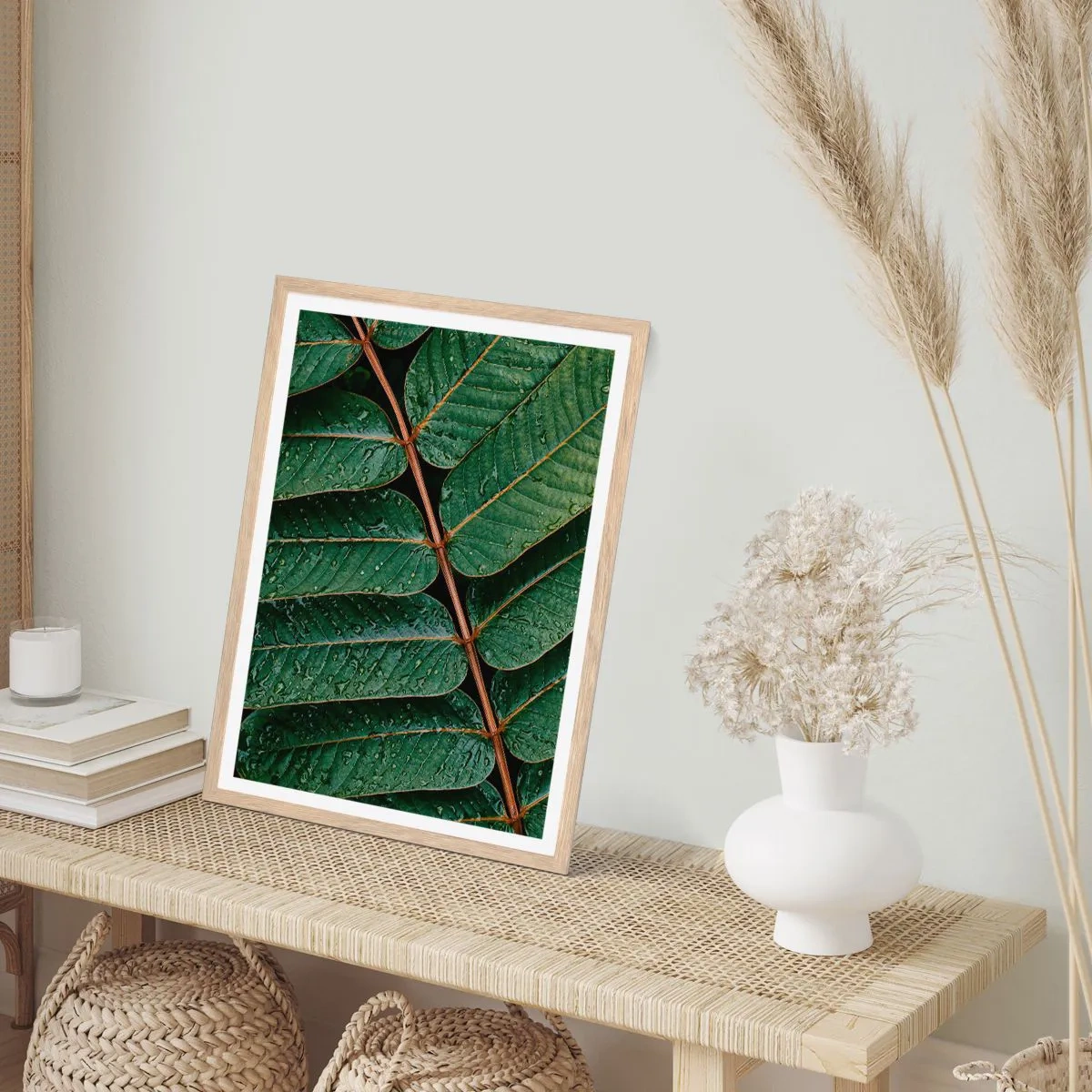 Poster in light oak frame - In Green Rhythm - 50x70 cm