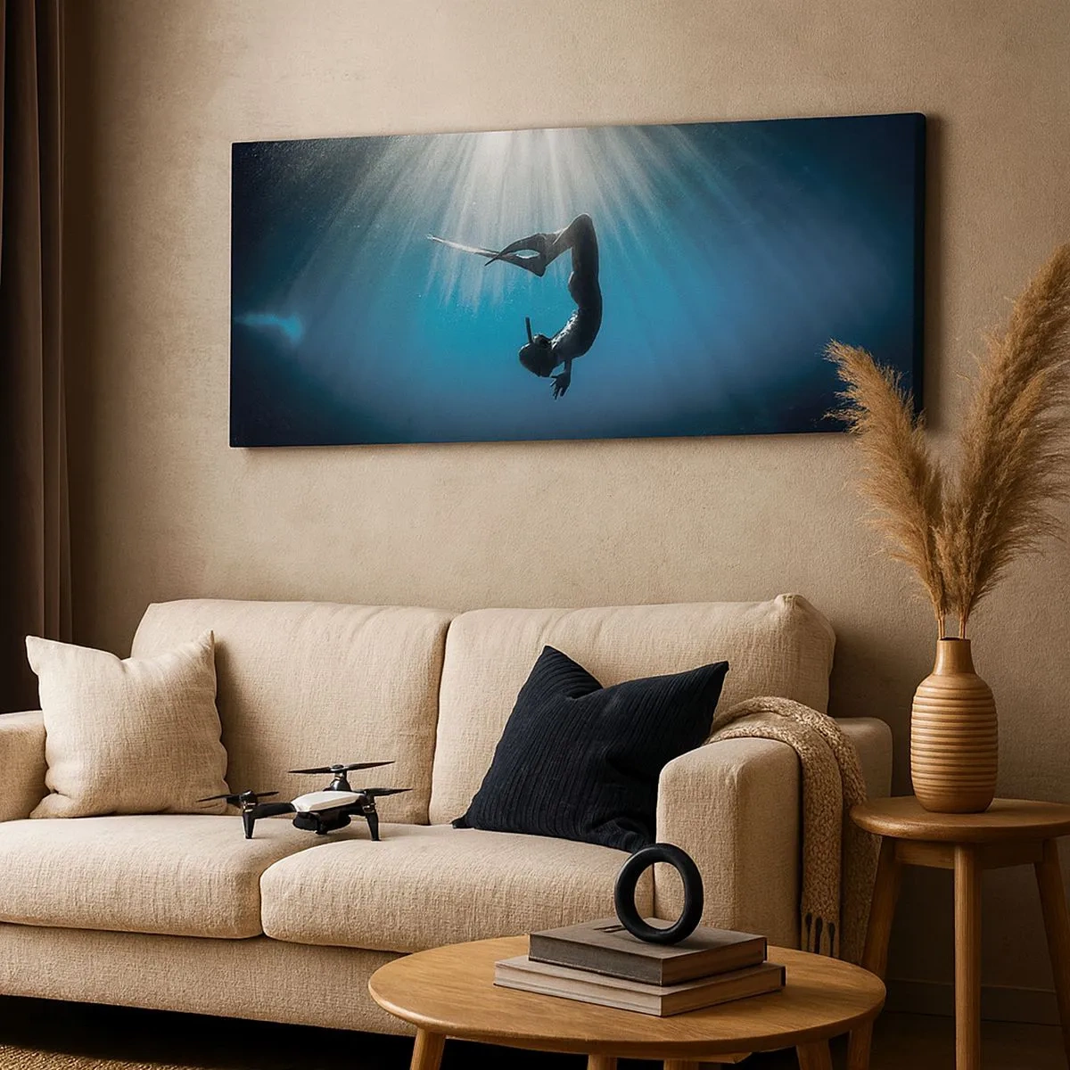 Canvas picture - Underwater dance - 100x40 cm