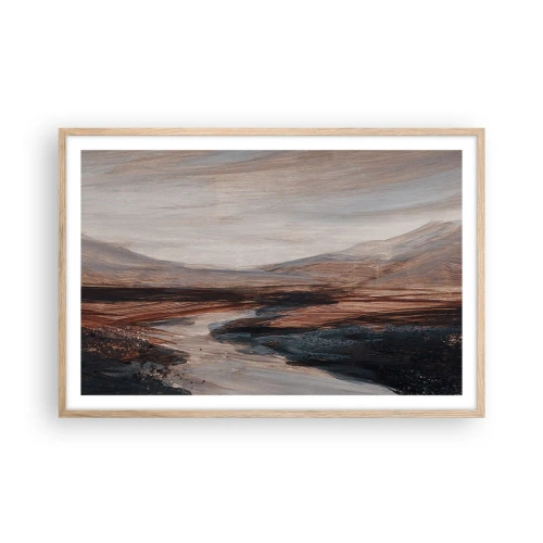 Poster in light oak frame - Quiet Valley - 91x61 cm