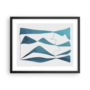 Poster in black frame - Abstract: Turquoise Relation - 50x40 cm